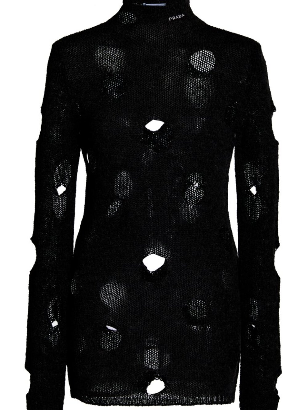 PRADA Distressed Wool Turtleneck -Size 42
